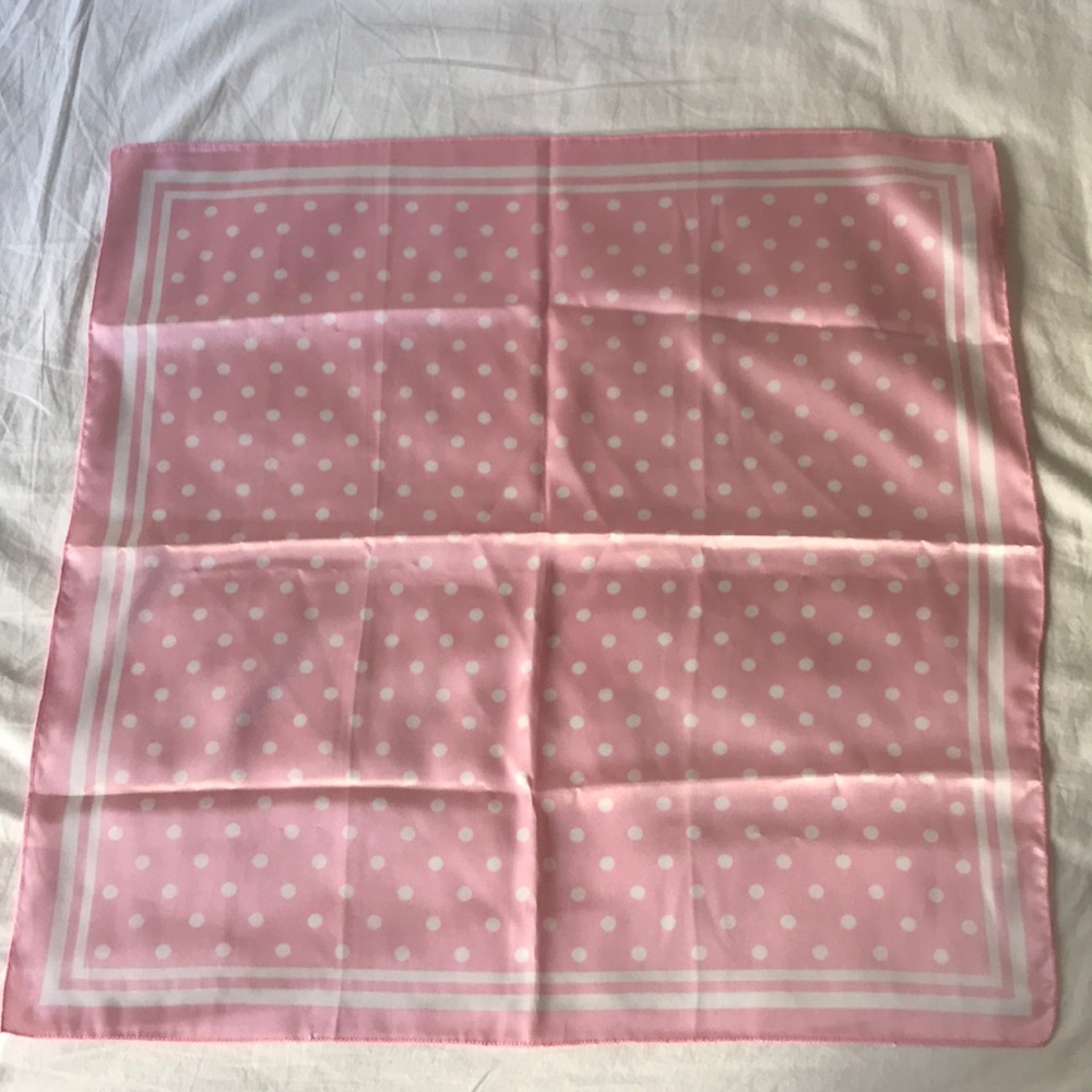 H&M Scarf neckerchief baby pink polka dot white